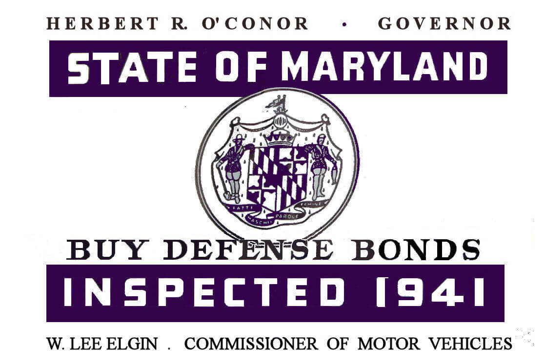 1941 Maryland inspection sticker